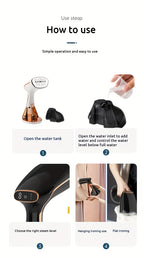 2025 New Model - Handheld Garment Steamer with LED Display, 9-Second Fast Heating, Touch Control, 3 Adjustable Steam Levels, Ideal for Wrinkle Removal at Home and Travel