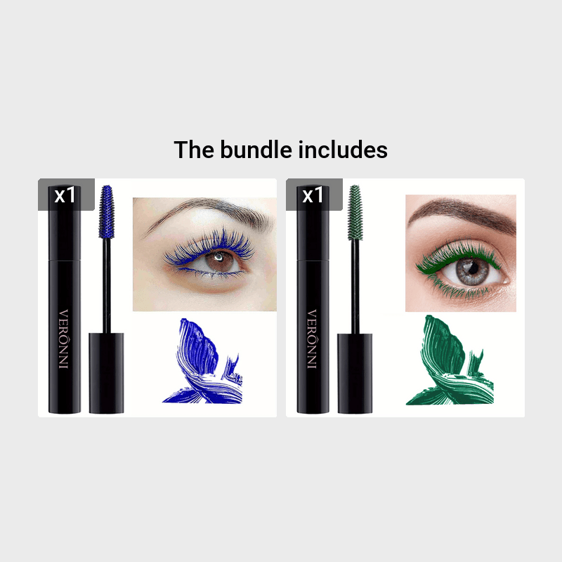 VERONNI 5-Color Waterproof Mascara - Long-Lasting, Smudge-Proof, Curling Formula for All Skin Types