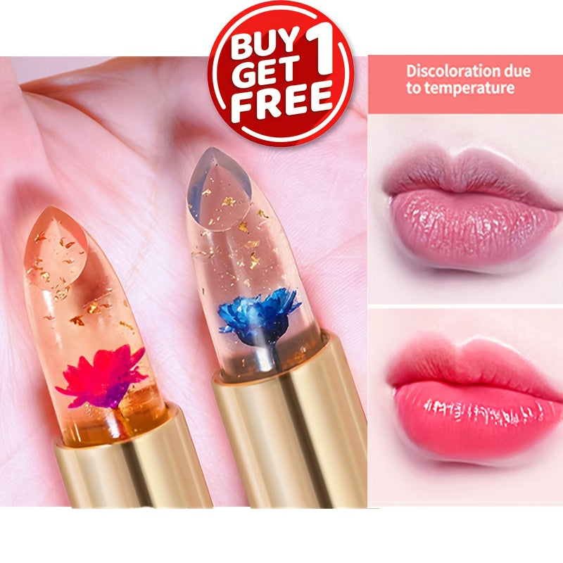 Beauty Waterproof Crystal Clear Beautiful Jelly Flower Lipstick Long Lasting Lip Balm Lips Moisturizer Magic Temperature Color Change Lip