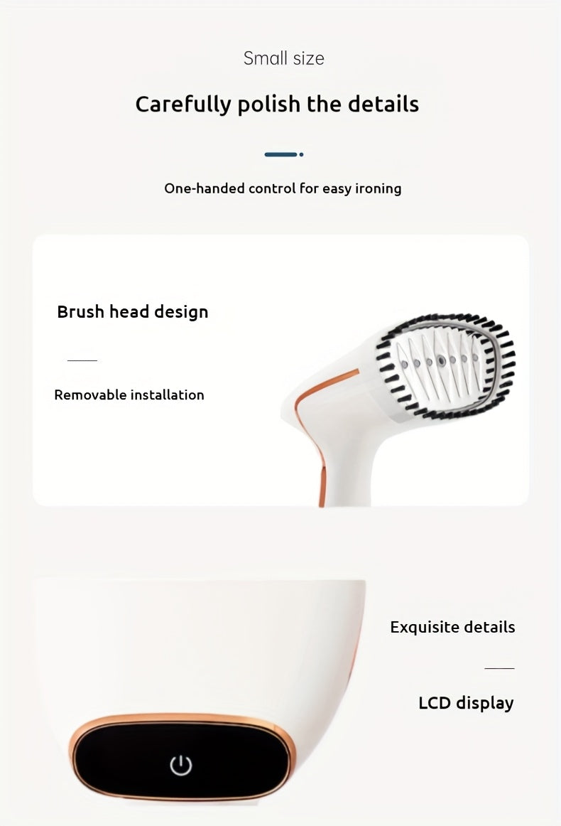 2025 New Model - Handheld Garment Steamer with LED Display, 9-Second Fast Heating, Touch Control, 3 Adjustable Steam Levels, Ideal for Wrinkle Removal at Home and Travel