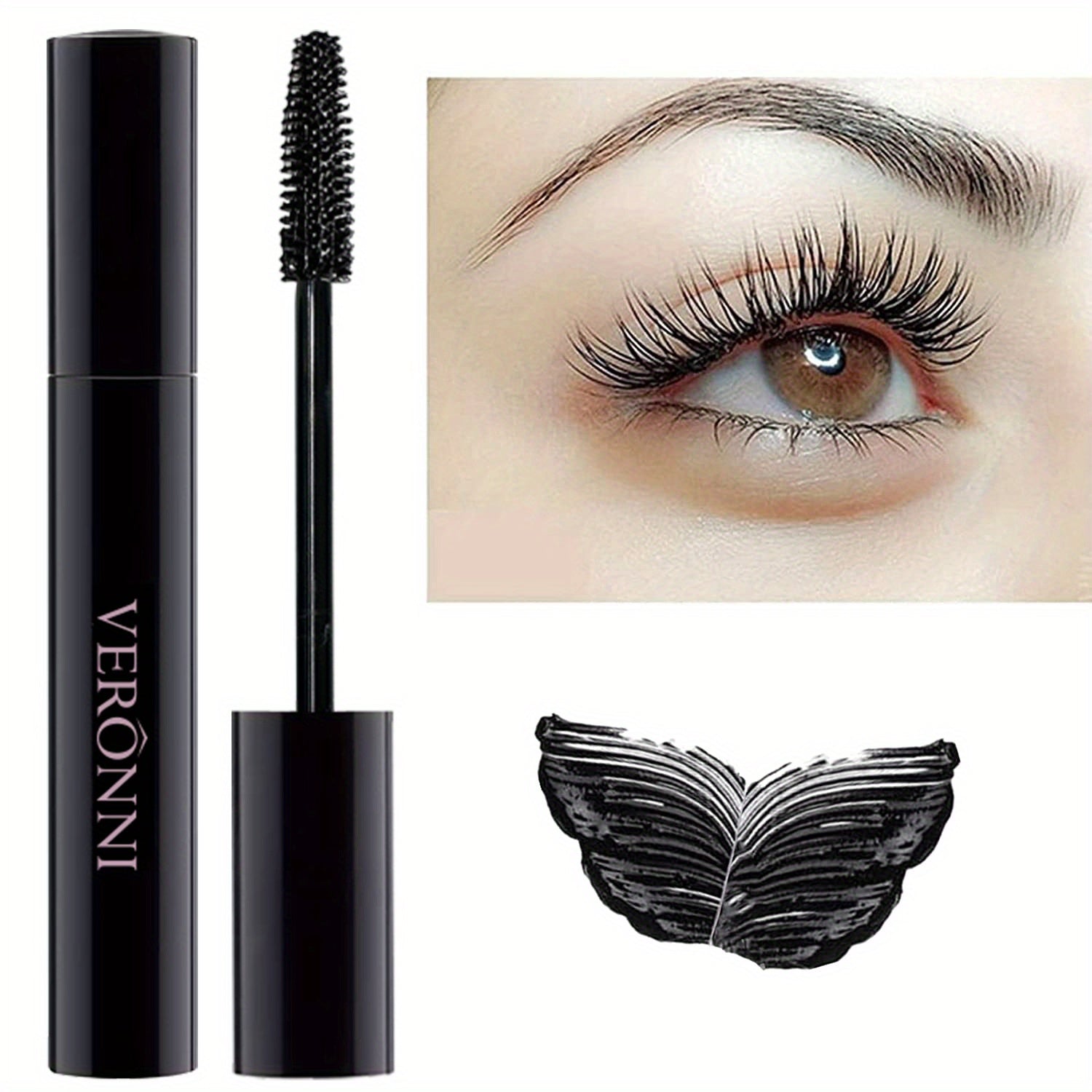 VERONNI 5-Color Waterproof Mascara - Long-Lasting, Smudge-Proof, Curling Formula for All Skin Types