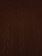 Men's Solid Color Crew Neck Twist Knit Sweater, Autumn/Winter Casual Pullover