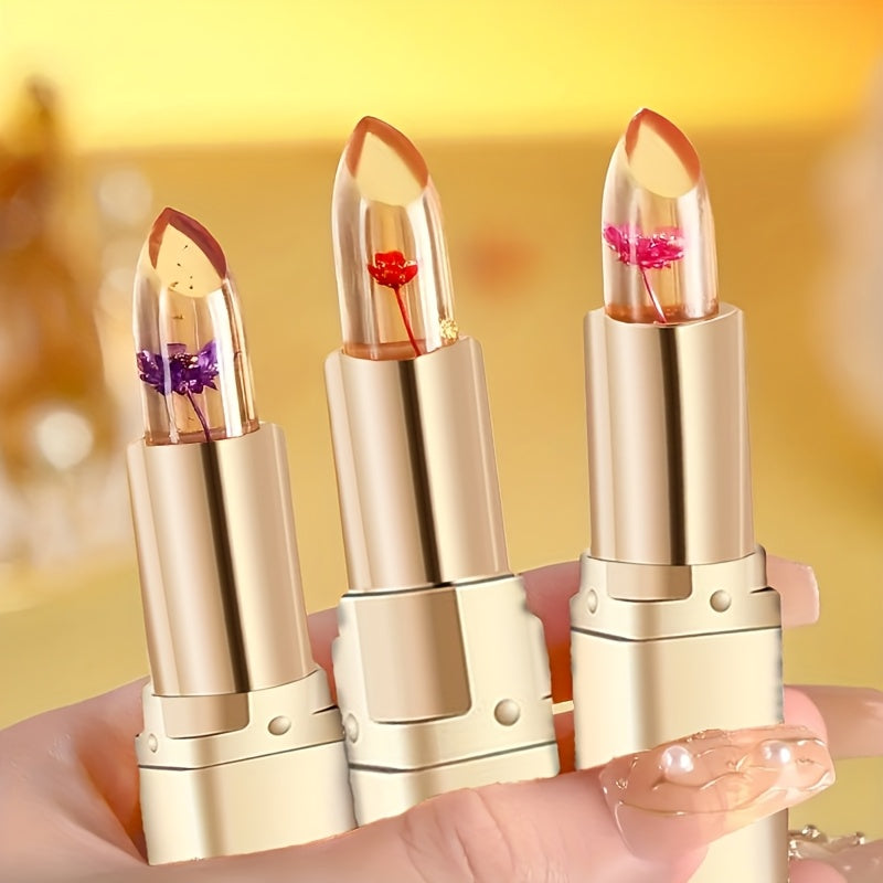 Beauty Waterproof Crystal Clear Beautiful Jelly Flower Lipstick Long Lasting Lip Balm Lips Moisturizer Magic Temperature Color Change Lip