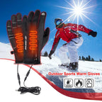 USB Rechargeable Heated Gloves Electric Warming Winter Gloves, 3 Heat Settings, Touchscreen Compatible
