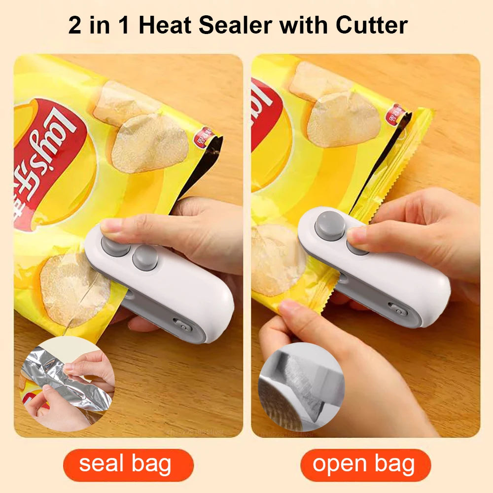 Mini Heat Bag Sealing Machine Plastic Bag Sealer Portable Thermal Plastic