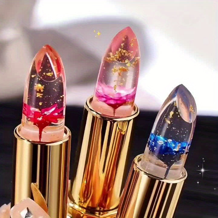 Beauty Waterproof Crystal Clear Beautiful Jelly Flower Lipstick Long Lasting Lip Balm Lips Moisturizer Magic Temperature Color Change Lip