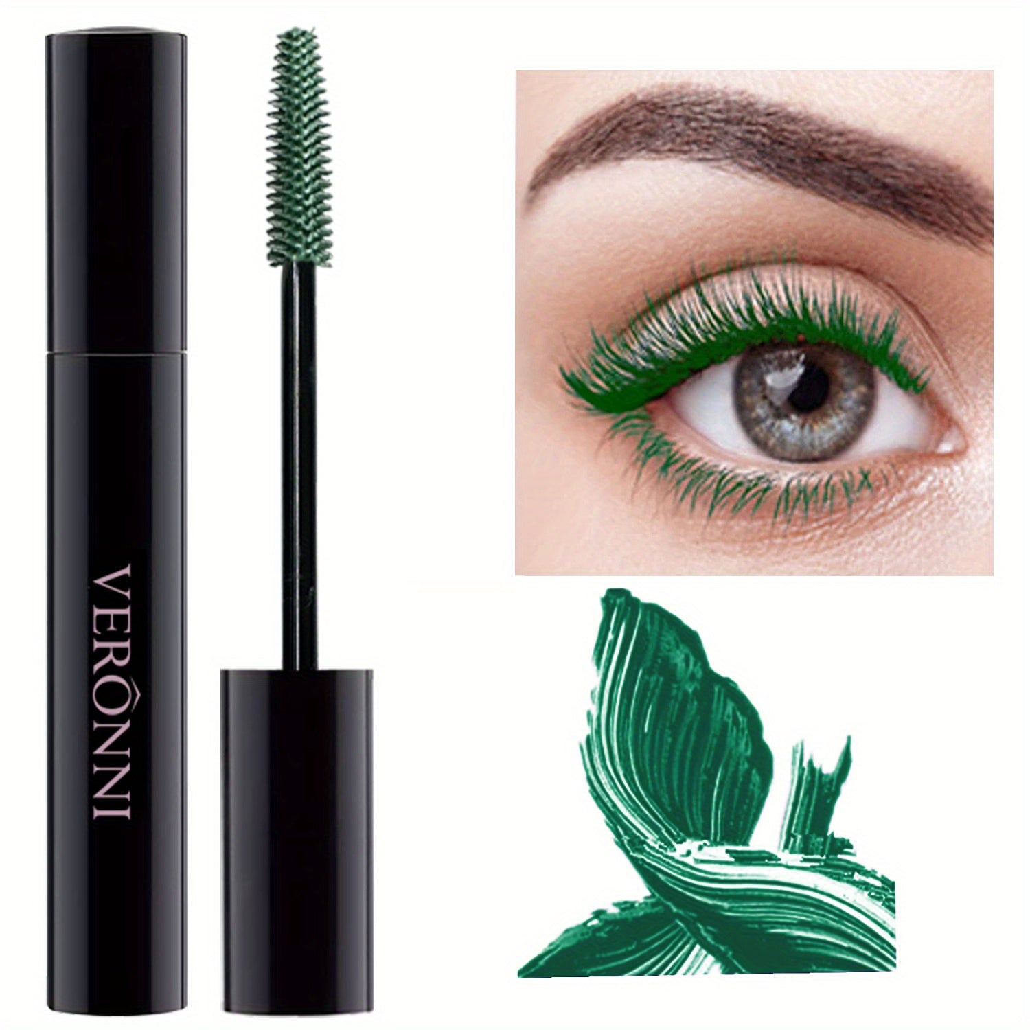 VERONNI 5-Color Waterproof Mascara - Long-Lasting, Smudge-Proof, Curling Formula for All Skin Types