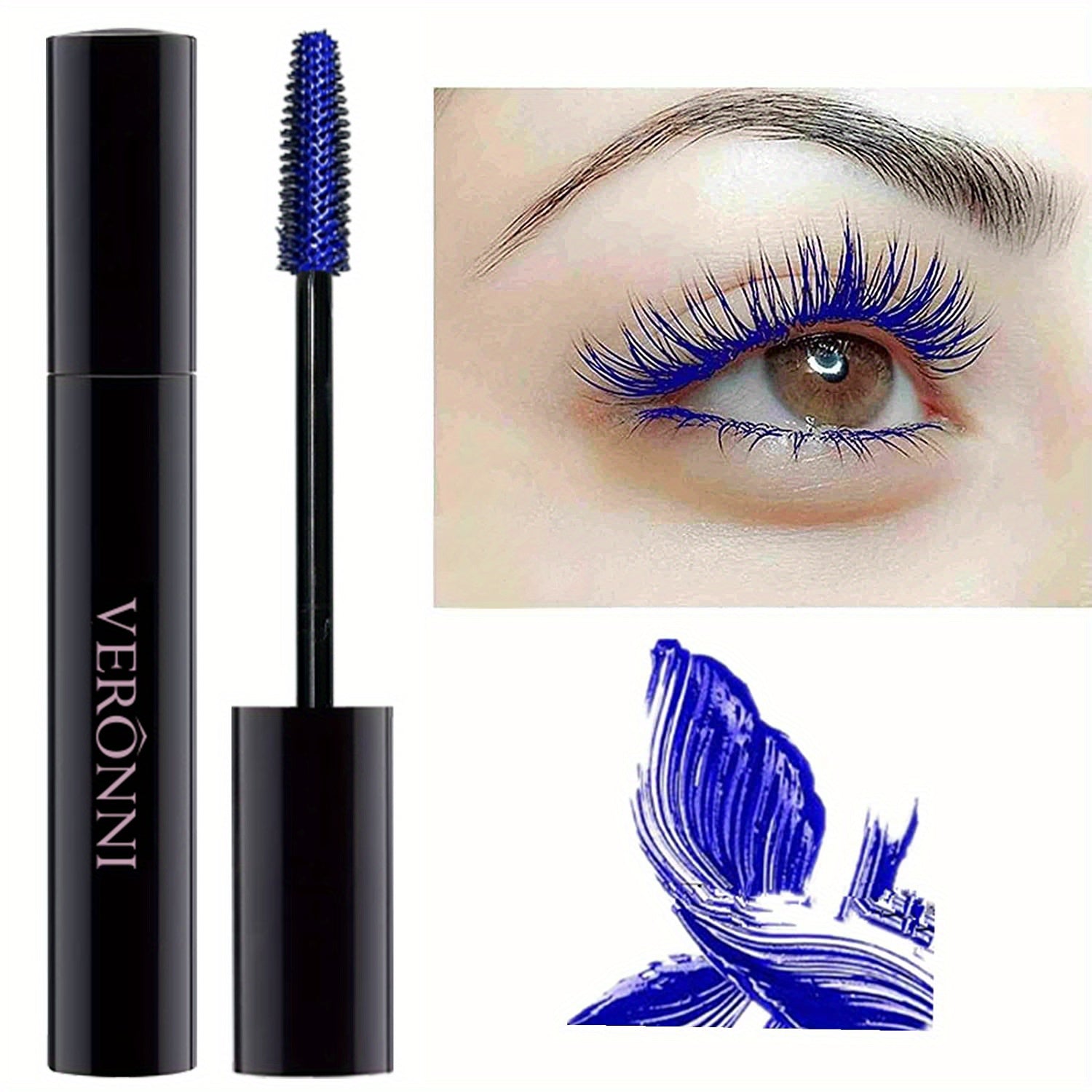 VERONNI 5-Color Waterproof Mascara - Long-Lasting, Smudge-Proof, Curling Formula for All Skin Types